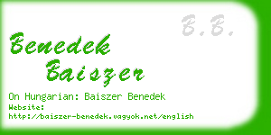 benedek baiszer business card